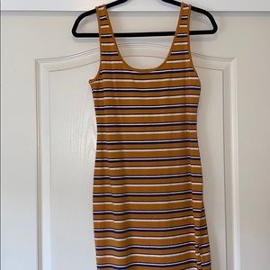 Yellow and Blue Bodycon Dress